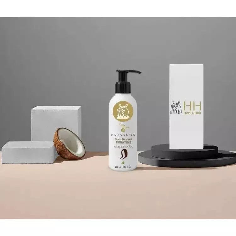HorusLiss™ - Traitement à la kératine packaging et produit - Horus Hair